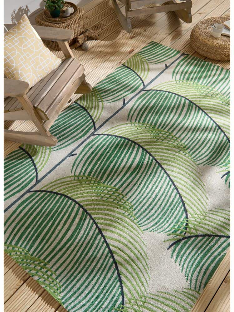 Manila Leaf Outdoor Rug Botanical Green | Stringers Home